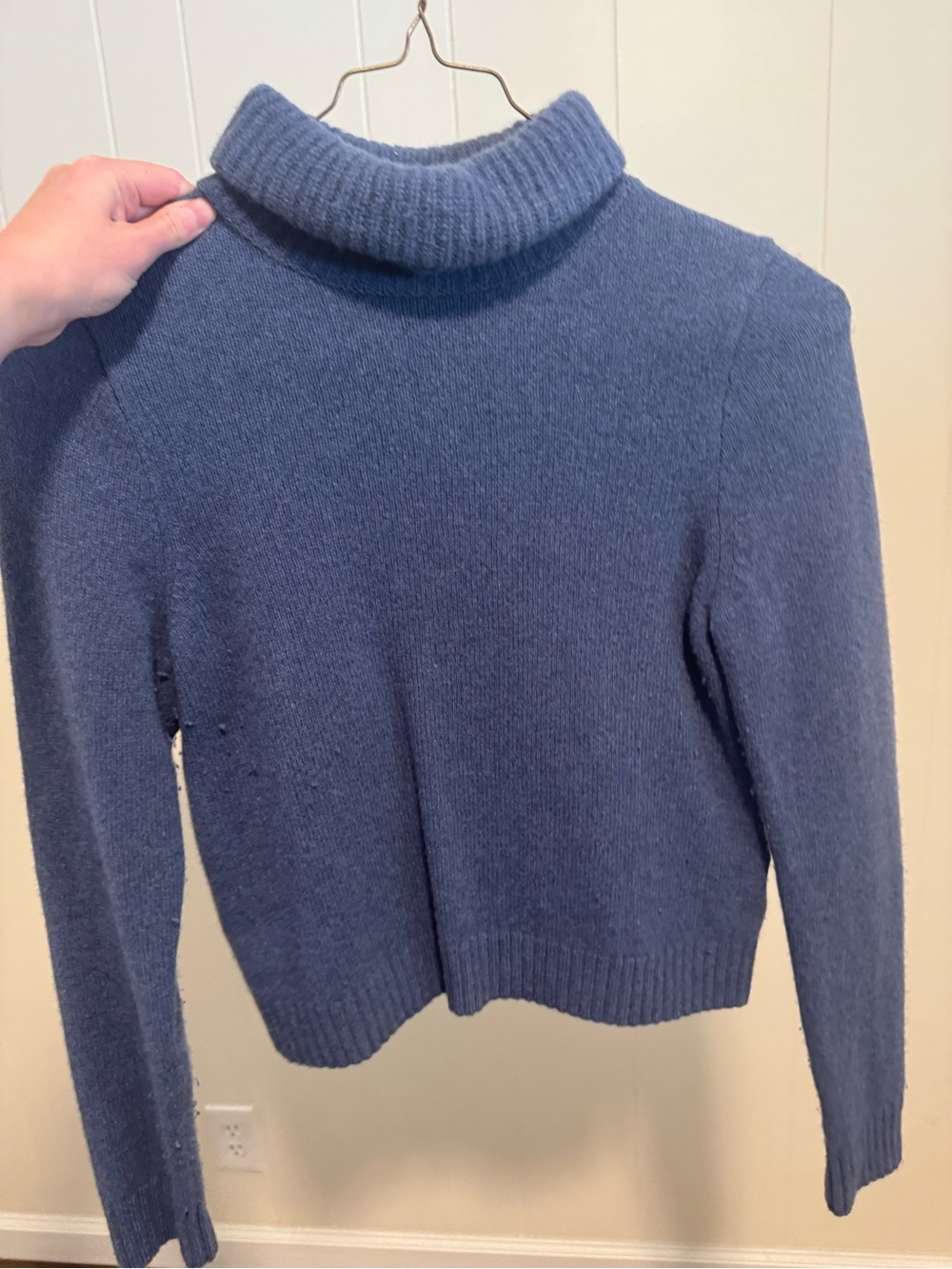 Madewell Slate Blue Ribbed Turtleneck Sweater